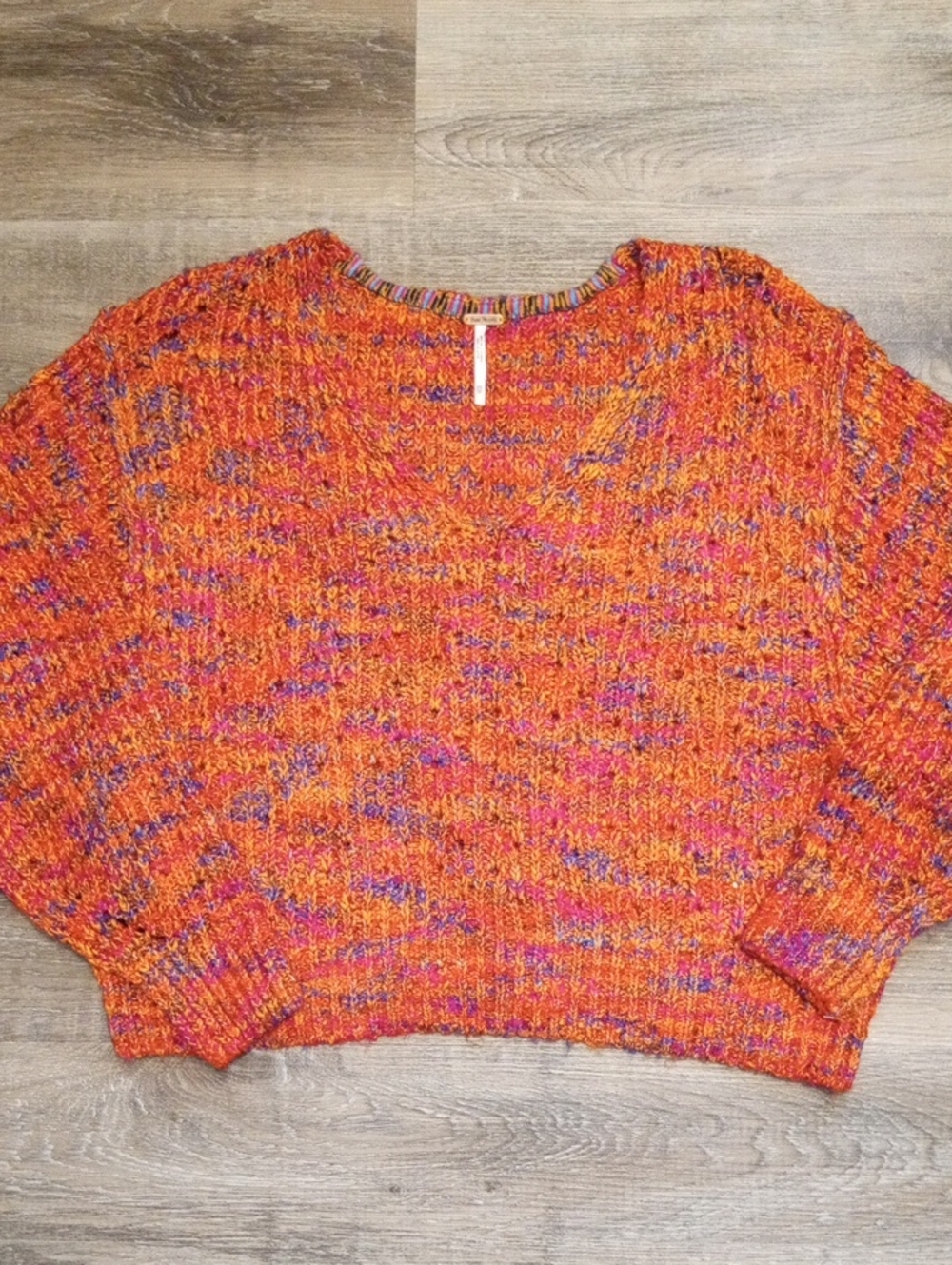 Free People Highland Multicolor V-Neck Sweater Size XS